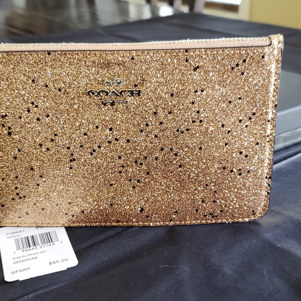 Coach gold wristlet